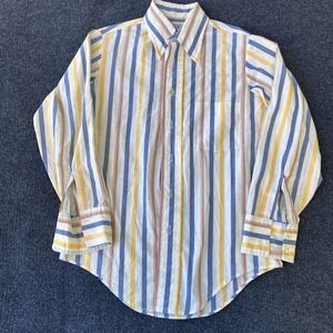 VINTAGE Manhattan Shirt Mens Medium Striped Button Down U-30 Collection 70s